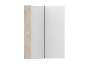 Glacier Offset Corner Mirrored Cabinet 600, 2 doors