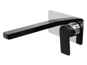 Cosmopolitan Wall Basin Set Matte Black & Chrome