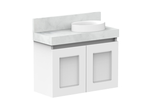 Gloss White Basin, Right Offset