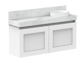 Gloss White Basin, Right Offset