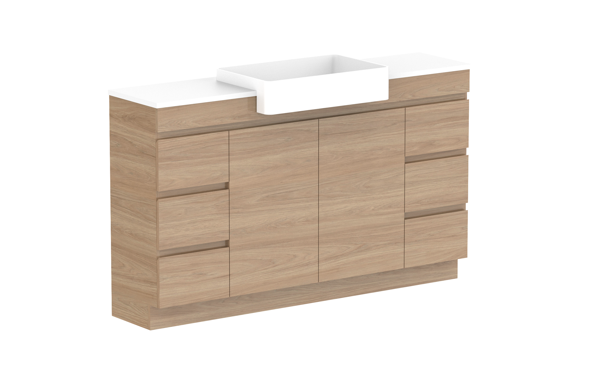 Glacier Semi-Recessed Door & Drawer, 1500 Trio, Floor Mount