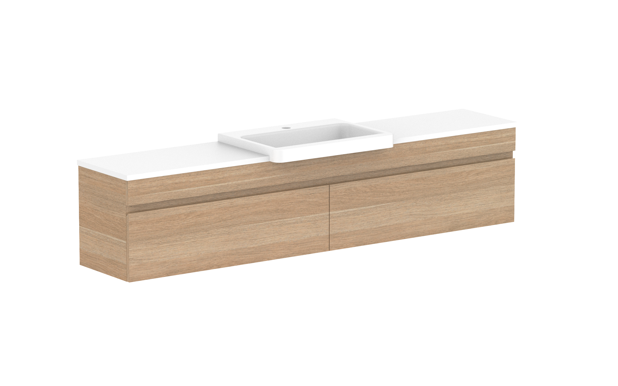 Glacier Semi-Recessed All-Drawer, 1800 Slim, Wall Hung