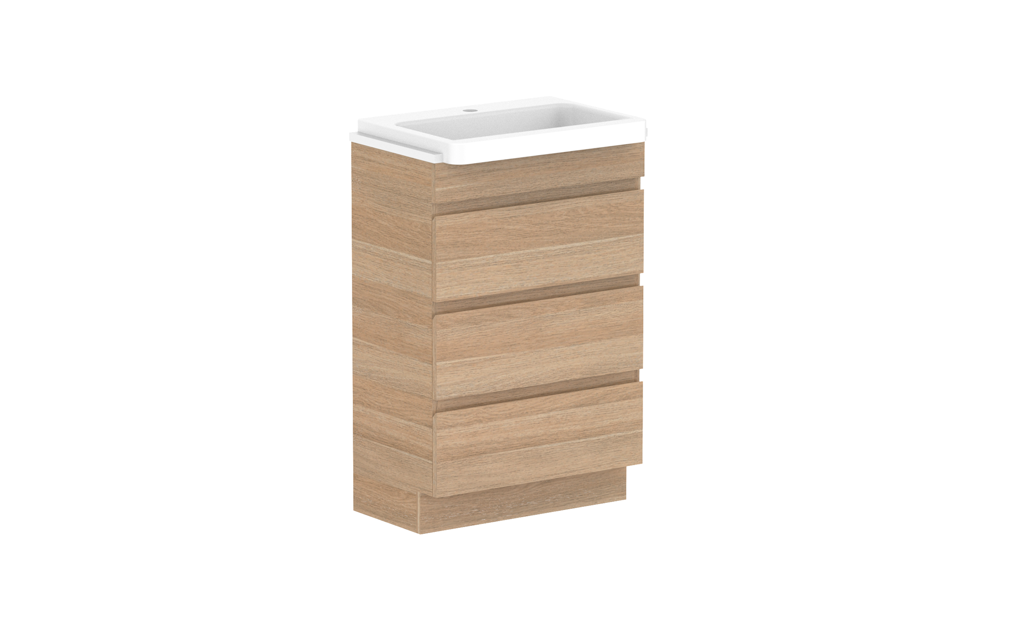 Glacier Semi-Recessed All-Drawer, 600 Trio, Floor Mount