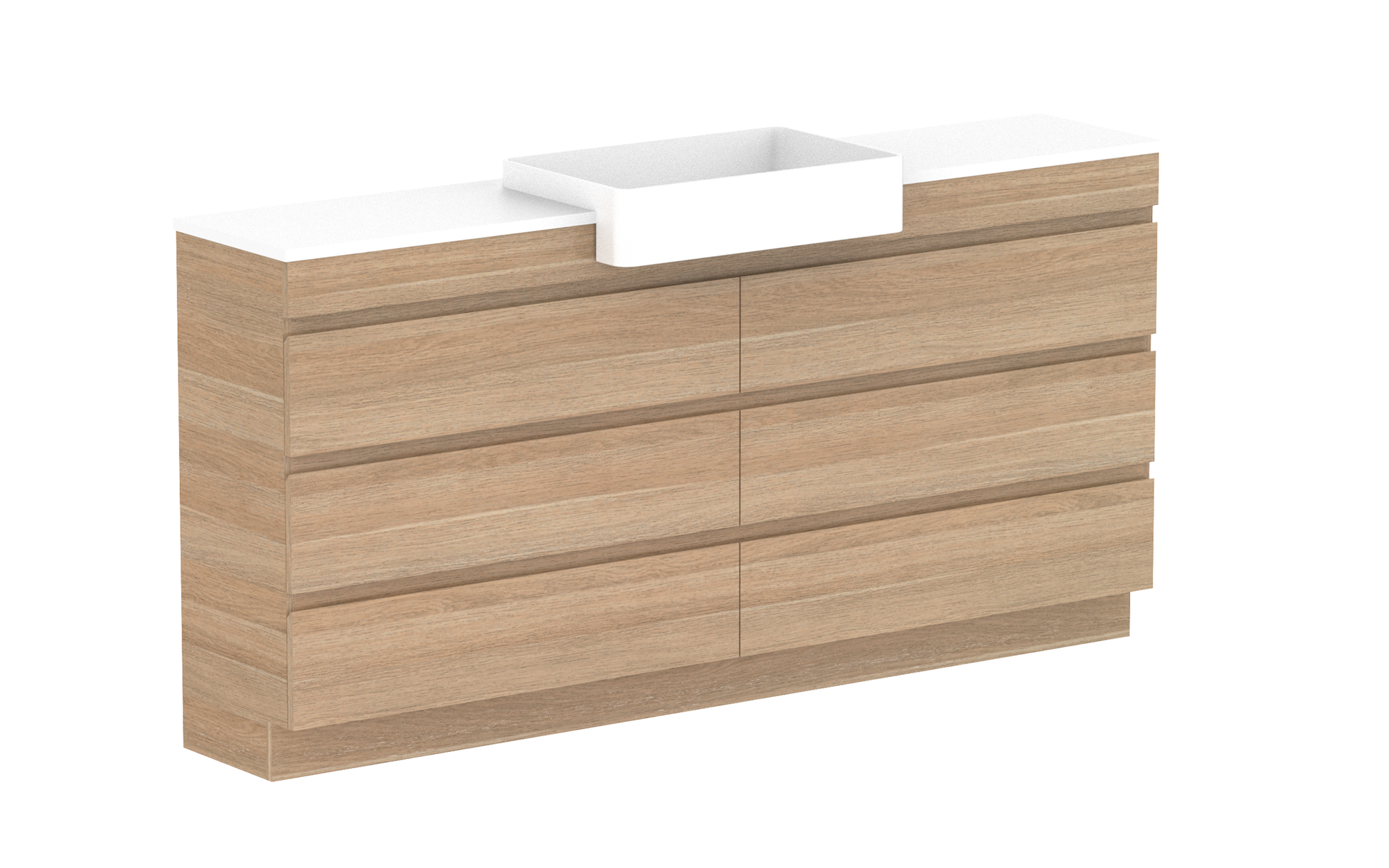 Glacier Semi-Recessed All-Drawer, 1800 Trio, Floor Mount