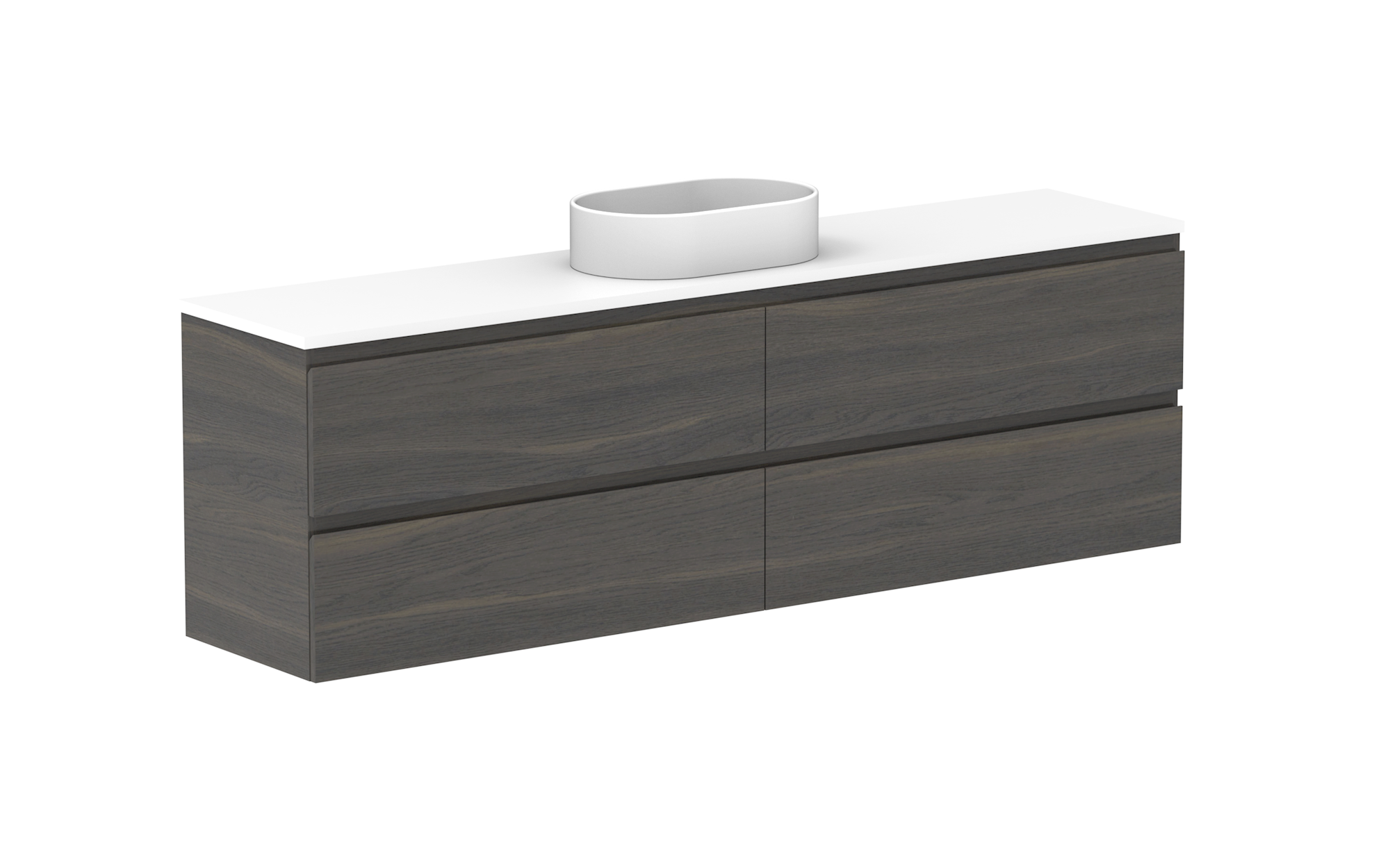 Glacier Ensuite All-Drawer, 1800 Twin, Wall Hung