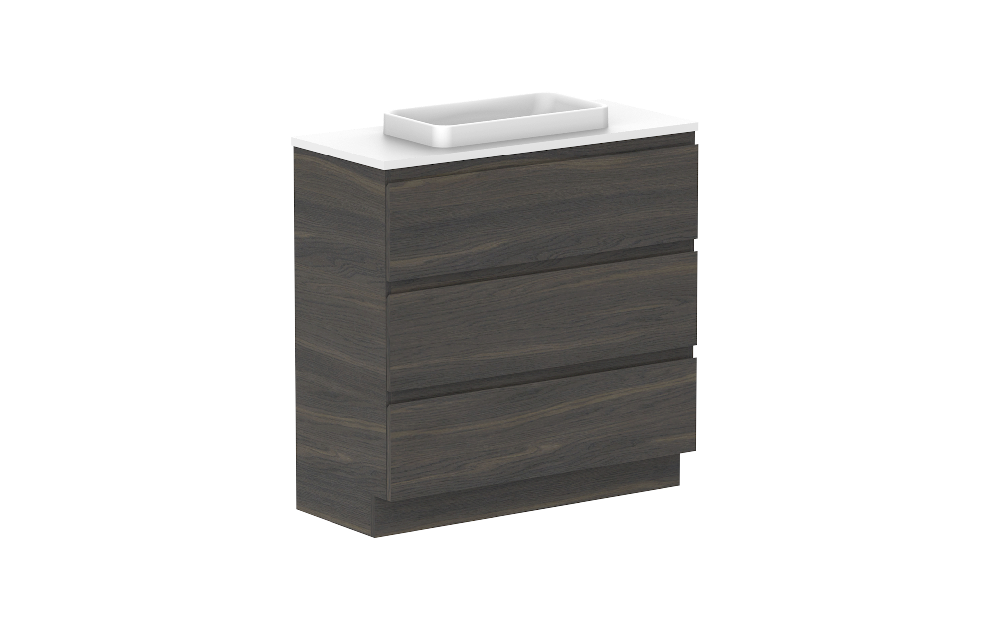 Glacier Ensuite All-Drawer, 900 Trio, Floor Mount