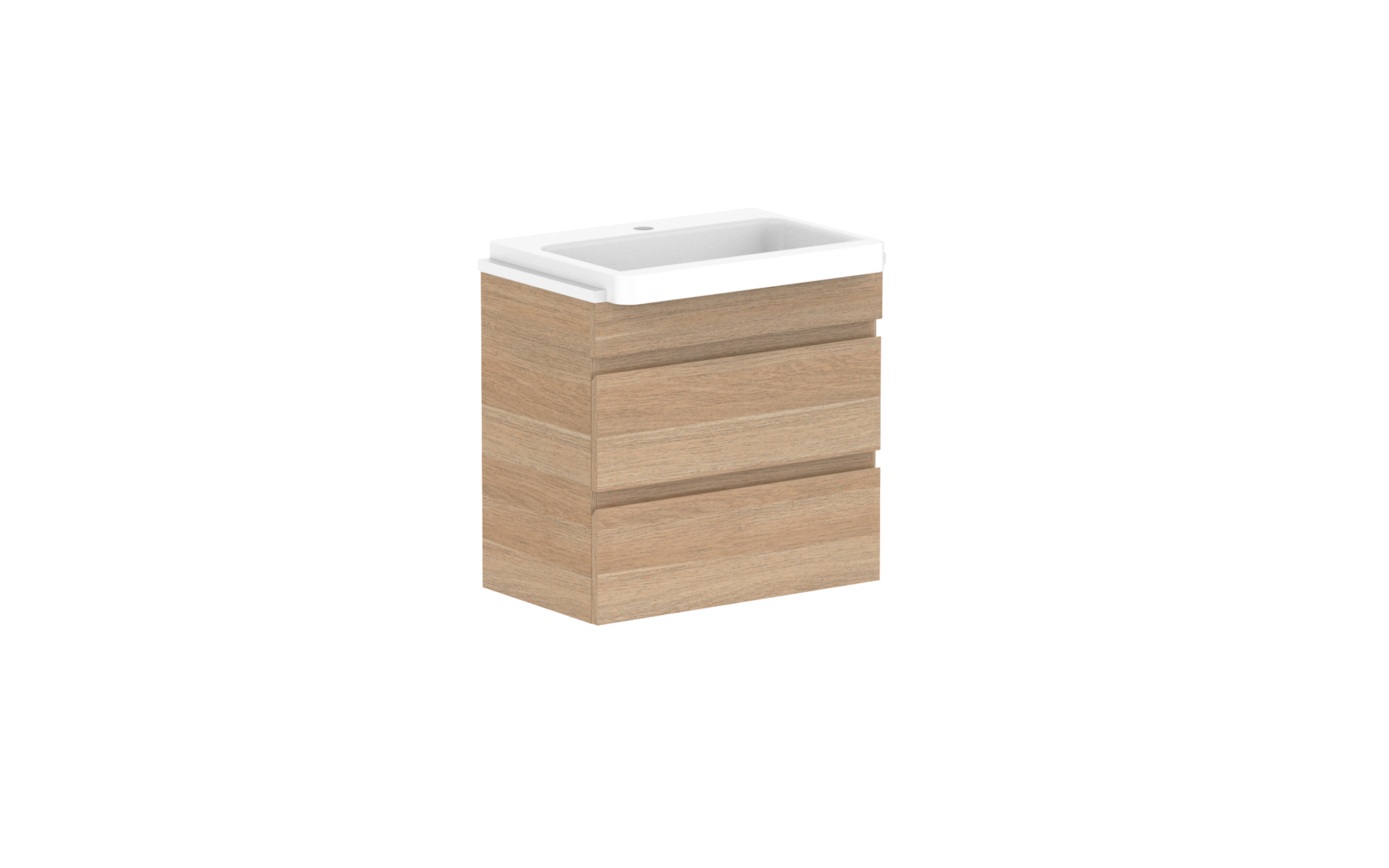 Glacier Semi-Recessed All-Drawer, 600 Twin, Wall Hung
