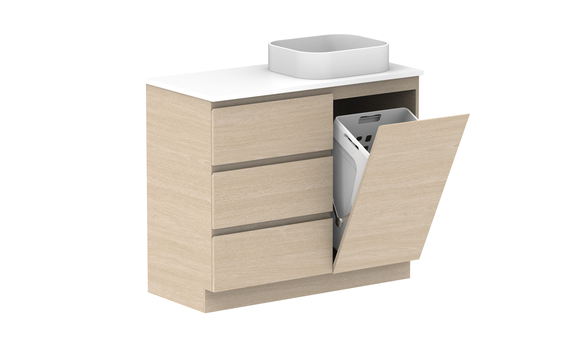 Glacier Hamper, 1050 Trio, Floor Mount