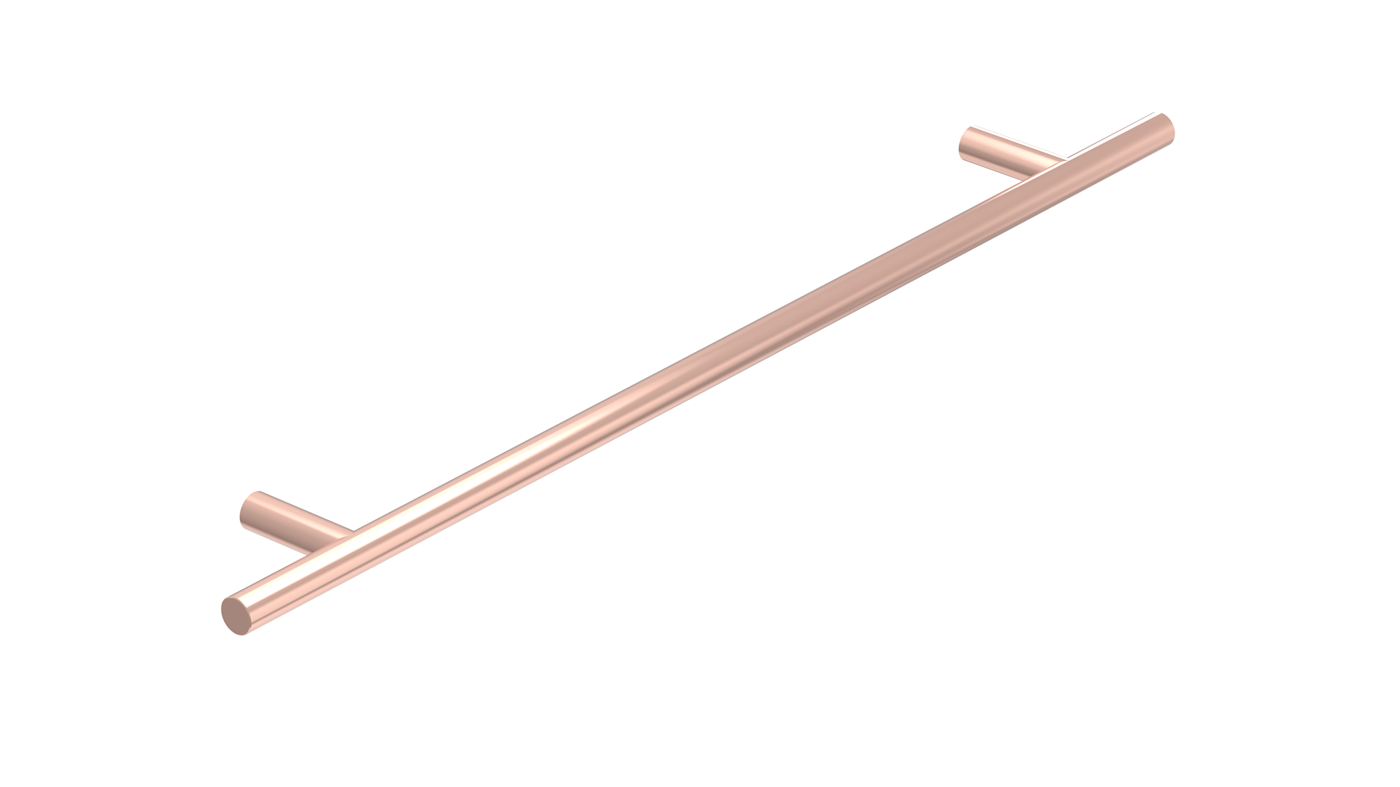 Round Cross Bar Handle Polished Rose Gold