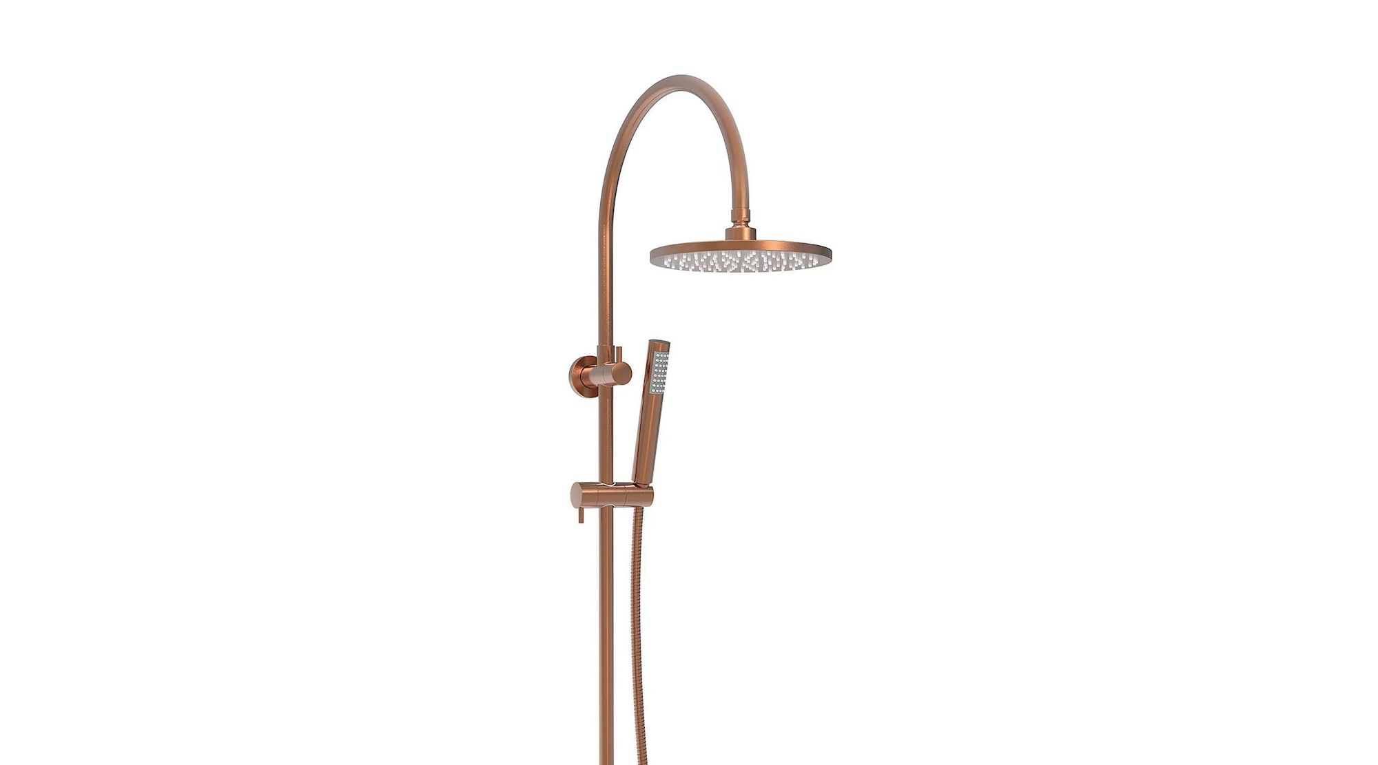 Soul Slimline Gooseneck Shower Set Brushed Copper