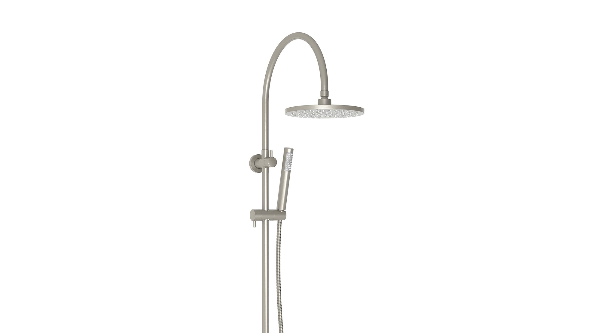 Soul Slimline Gooseneck Shower Set Brushed Nickel