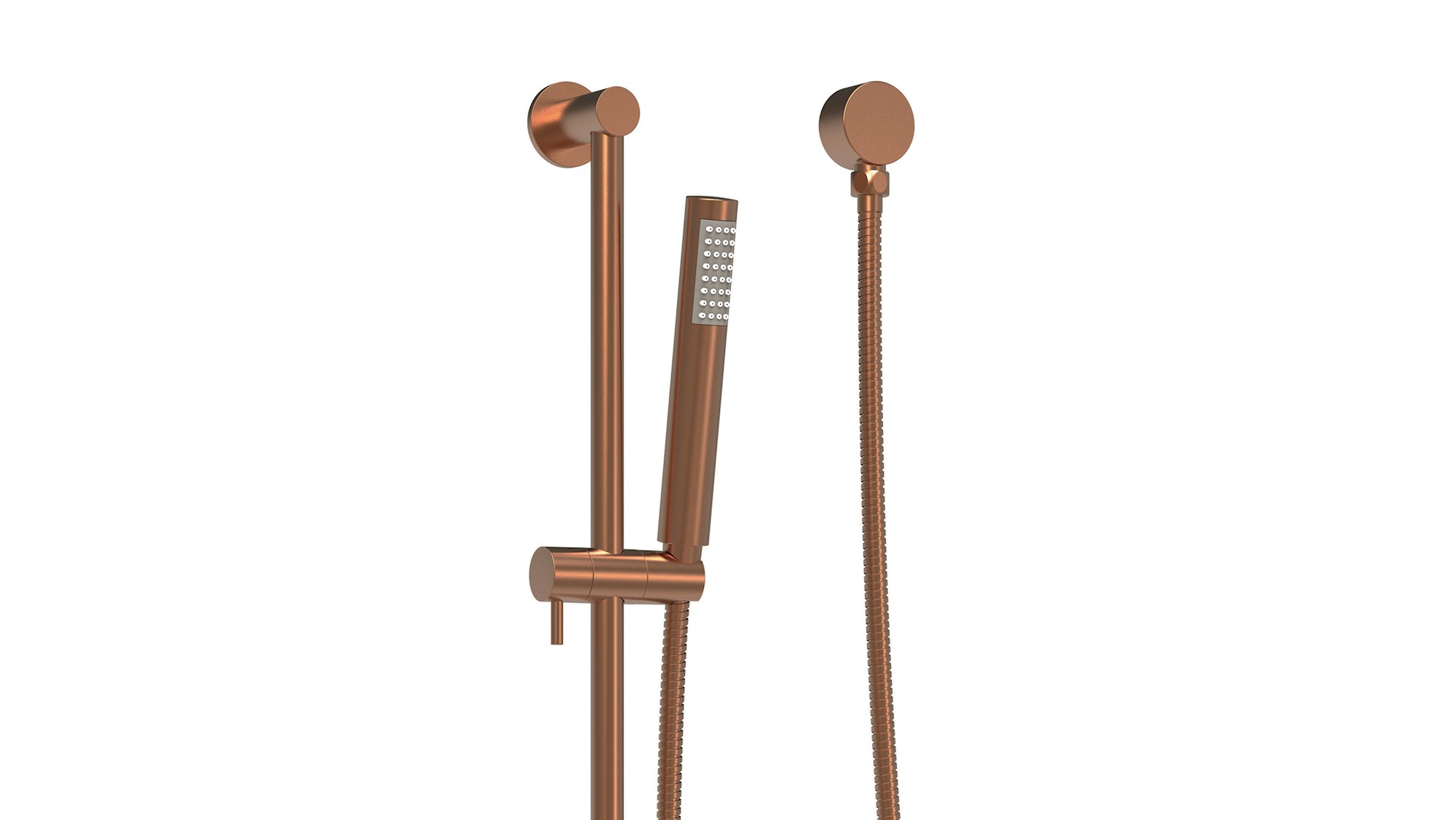 Soul Slimline Hand Shower On Rail Brushed Copper