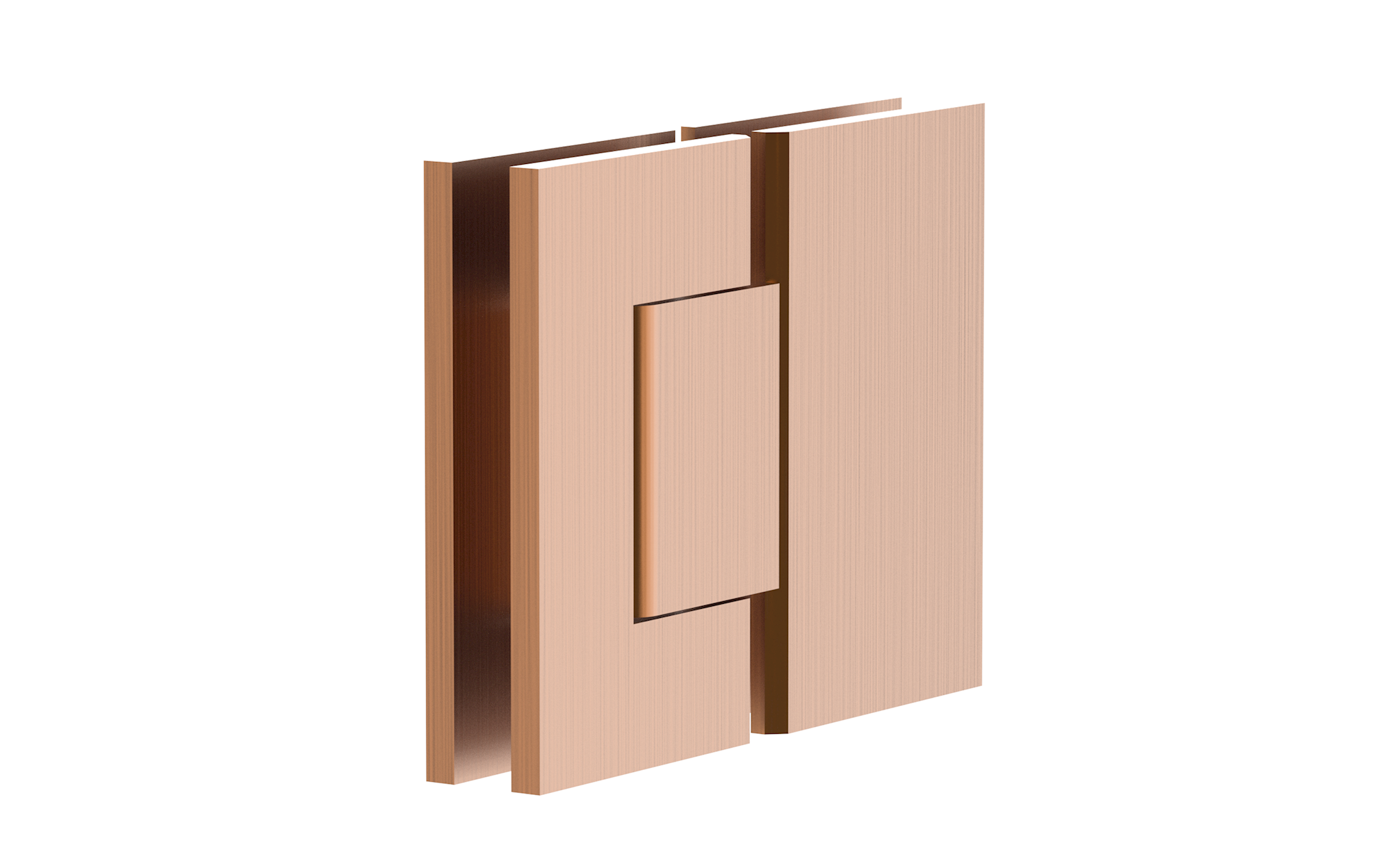 Shower Screen Hinge - Glass to Glass Brushed Copper