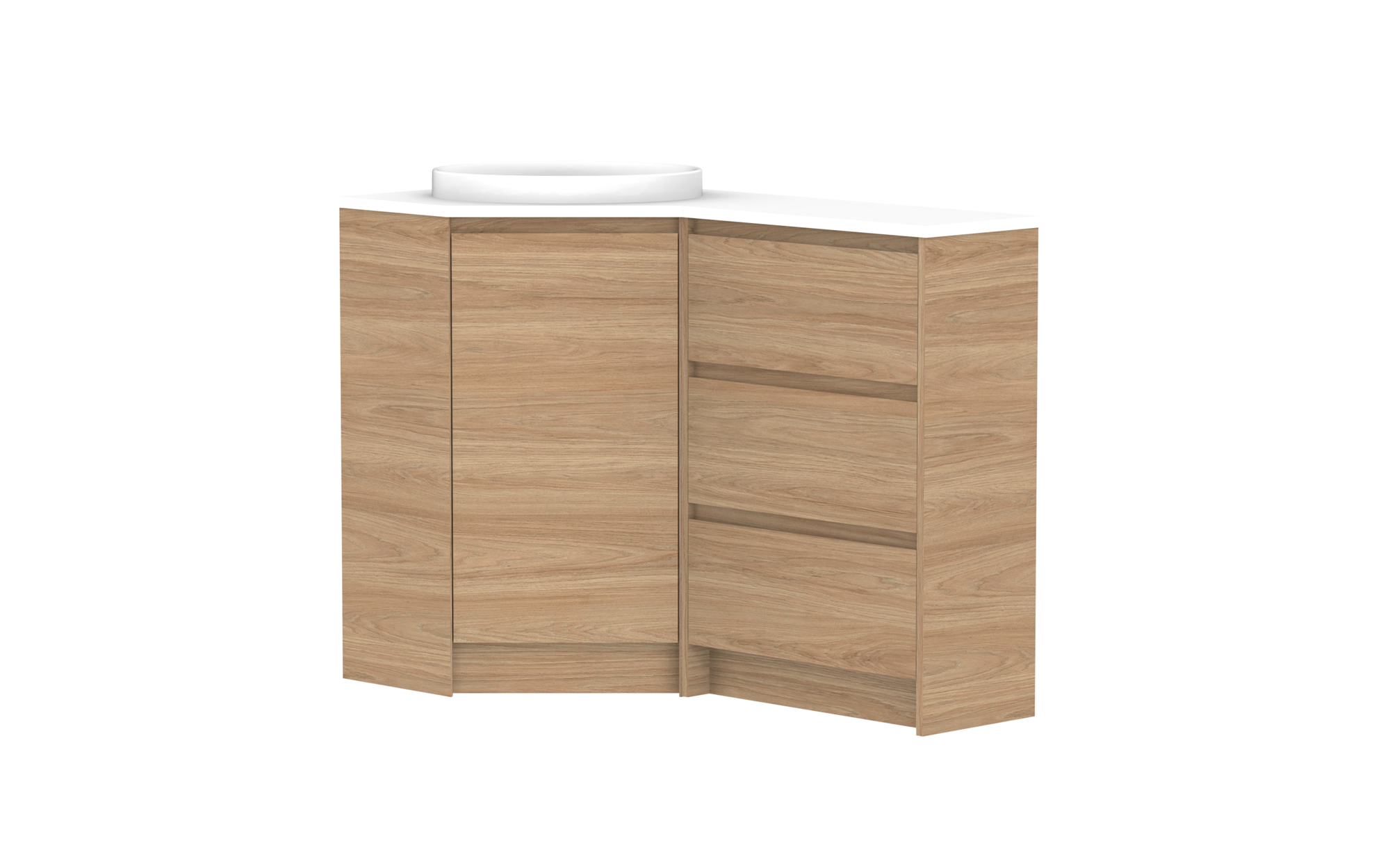 Glacier Corner, 600x1200 Drawers, Floor Mount