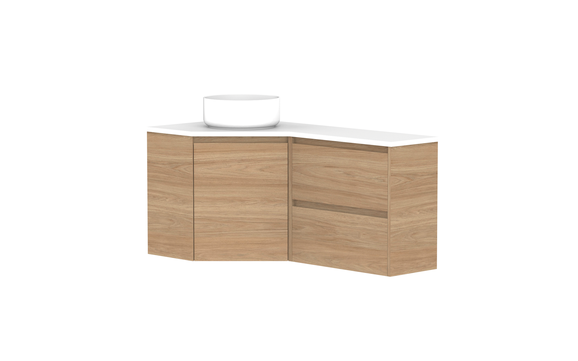 Glacier Corner, 600x1200 Drawers, Wall Hung