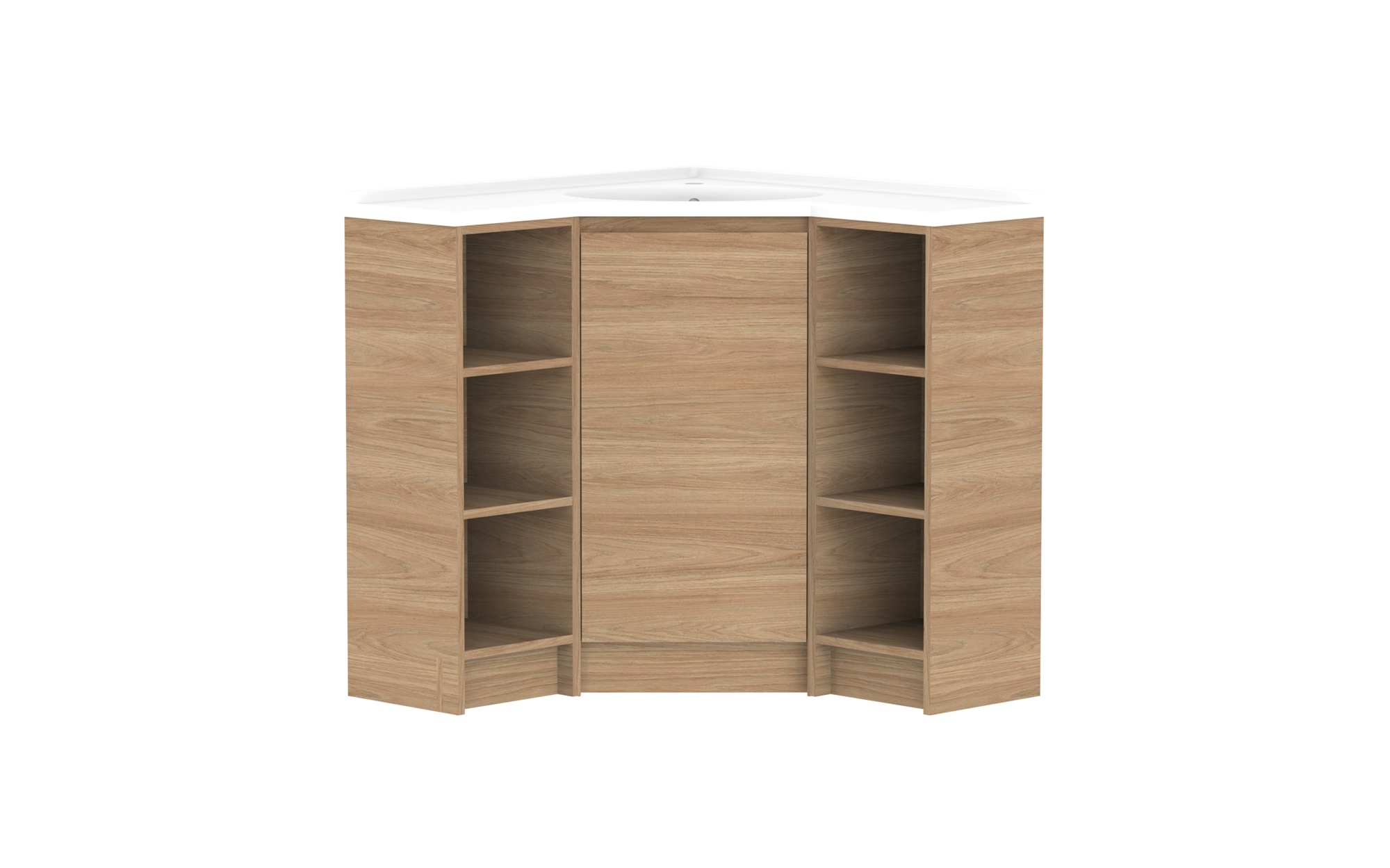 Glacier Corner, 900x900 Open Shelf, Floor Mount